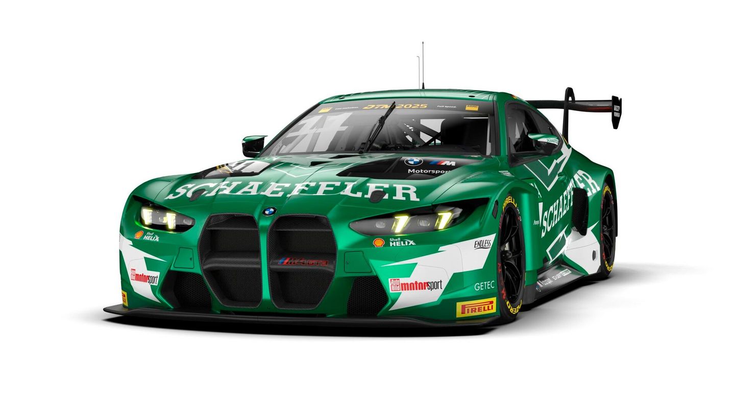 The “Green Machine” for the 2025 DTM season: The Schaeffler BMW M4 GT3 Evo. Photo: BMW M Motorsport
